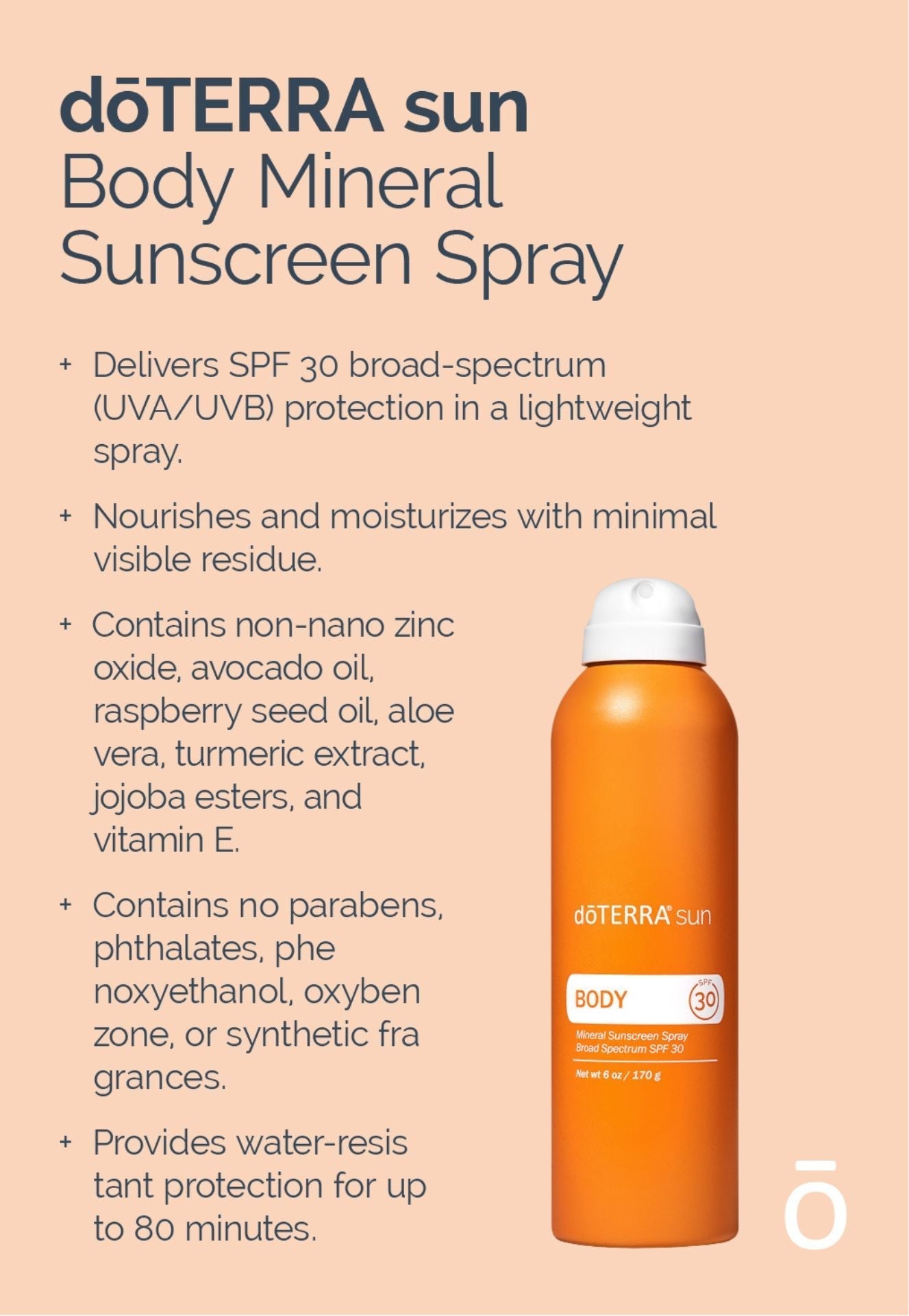 d?TERRA sun® Body Mineral Sunscreen Spray - Samsara Oils