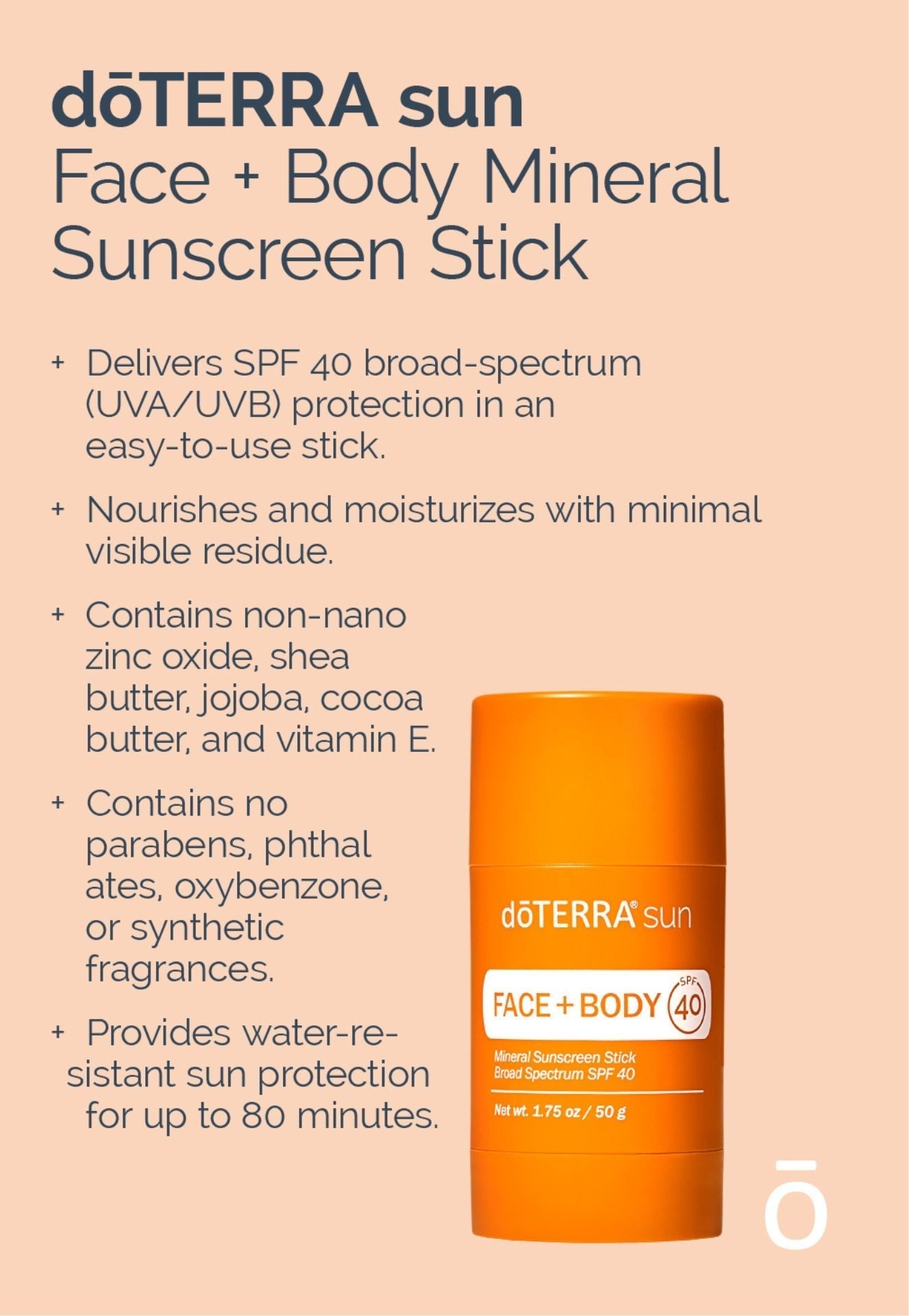 d?TERRA sun® Face + Body Mineral Sunscreen Stick - Samsara Oils